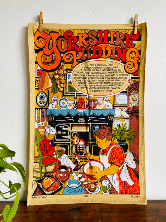Yorkshire Pudding Recipe Tea Towel - Harry Butterworth Vista All Cotton - Made in Britain