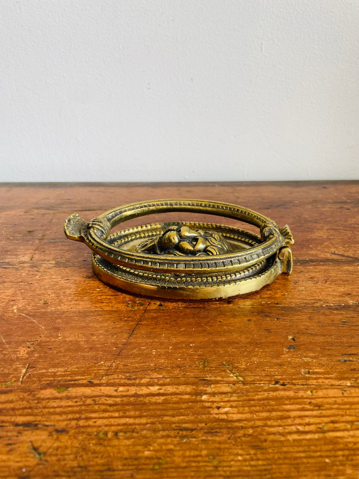 Vintage Solid Brass Lion Head Door Knocker (From 1928?)