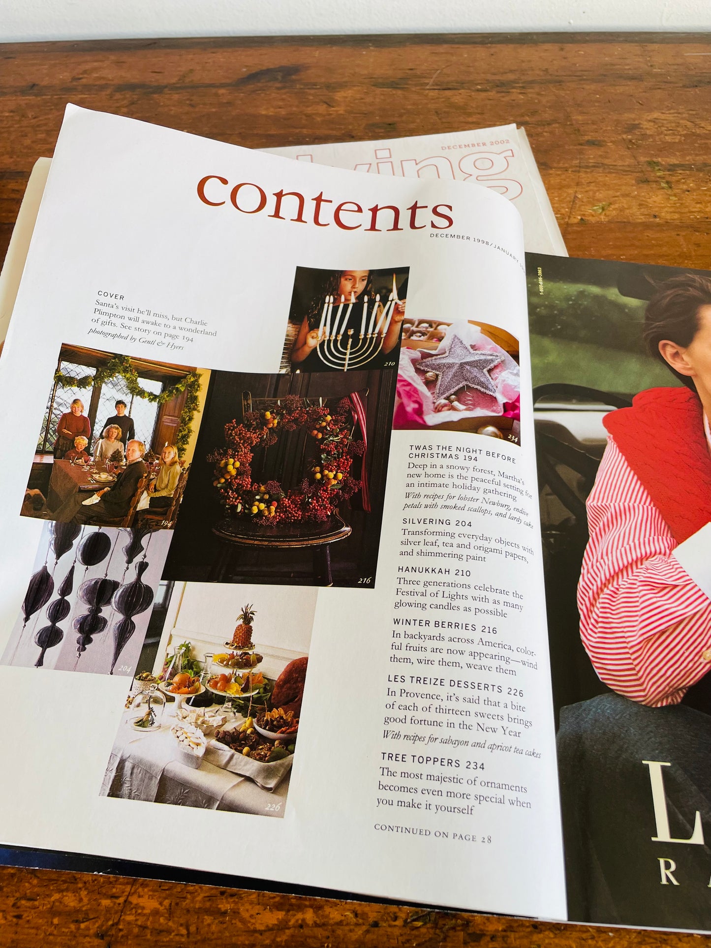 Vintage Collection of Martha Stewart Living Christmas Magazines - December 1998 & 2002  - Set of 2