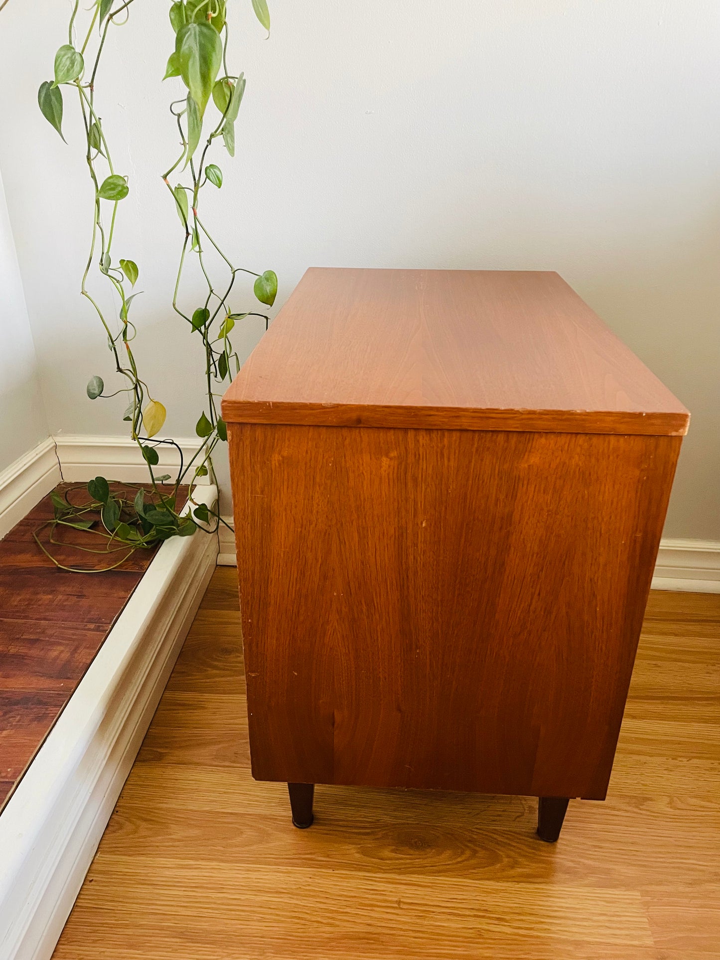 Mid-Century Modern Walnut Wood Nightstand Tables - Set of 2 - Stamped September 1966 - PICK-UP ONLY