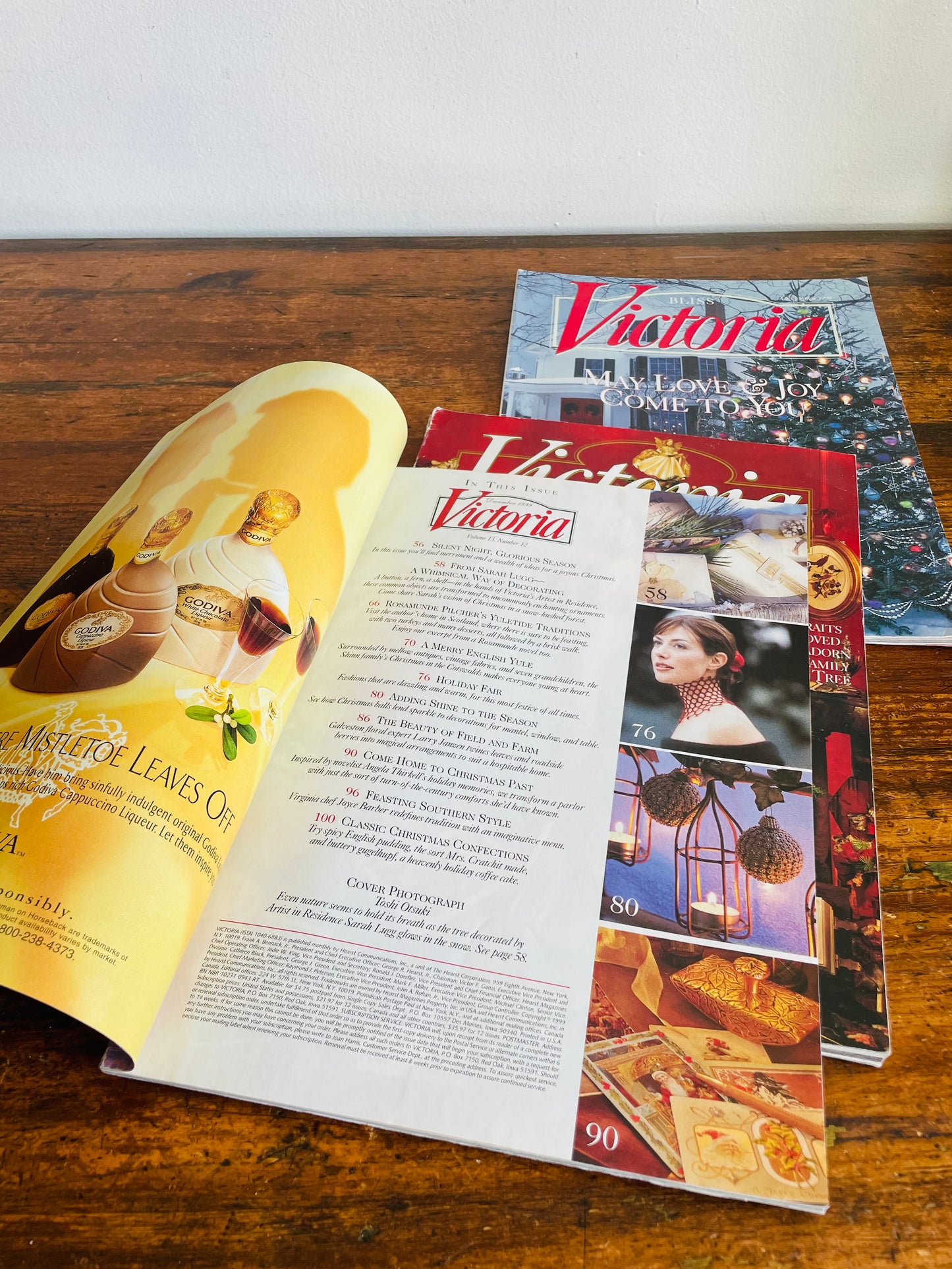 Vintage Collection of Victoria Christmas Magazines - December 1996, 1998, 1999 - Set of 3