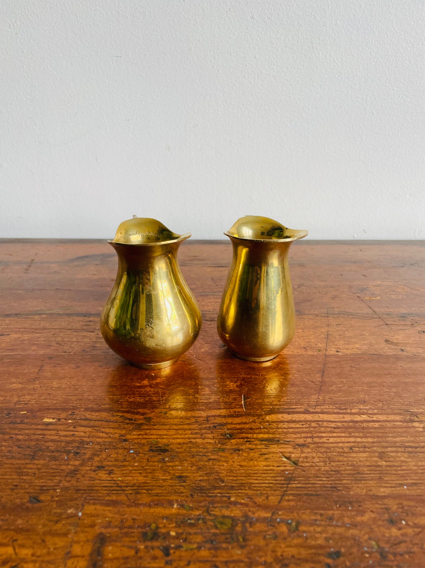 Miniature Brass Pitcher Jugs or Bud Vases - Set of 2