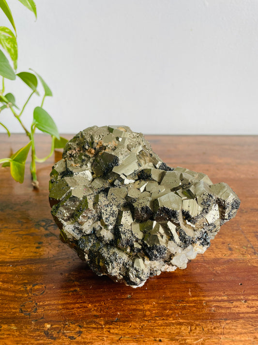Vintage Large & Heavy 5.64 Pound Pyrite Rock Cluster - Fool's Gold - Geology Specimen - Product of Peru