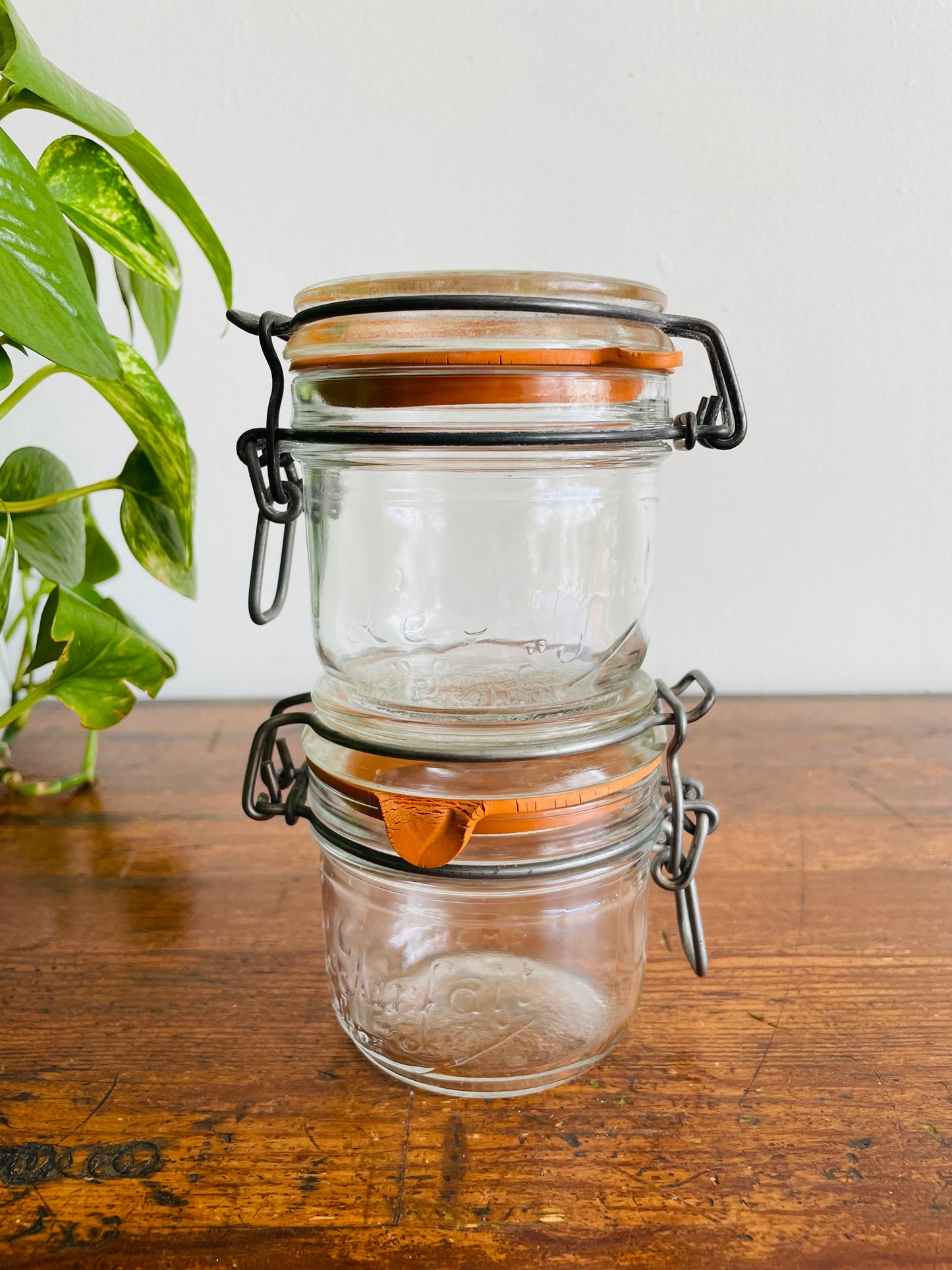 Le Parfait Super Glass Jar with Hinged Locking Lid that Seals - 200 ml - Made in France - Set of 2 Jars