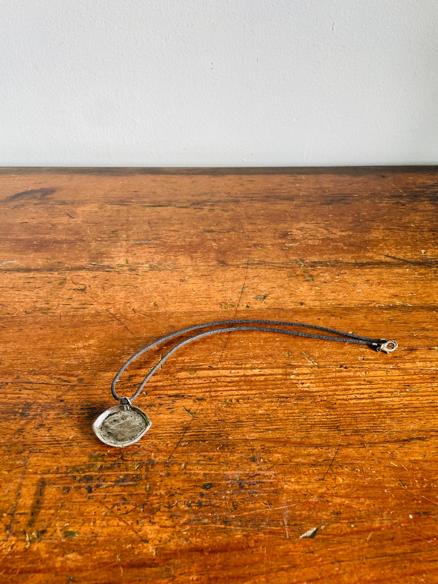 Vintage Silver & Glass Blue Eyeball Pendant Necklace on Black Cord with Clasp - Short / Choker Style Length - Witchy Gothic Halloween Aesthetic