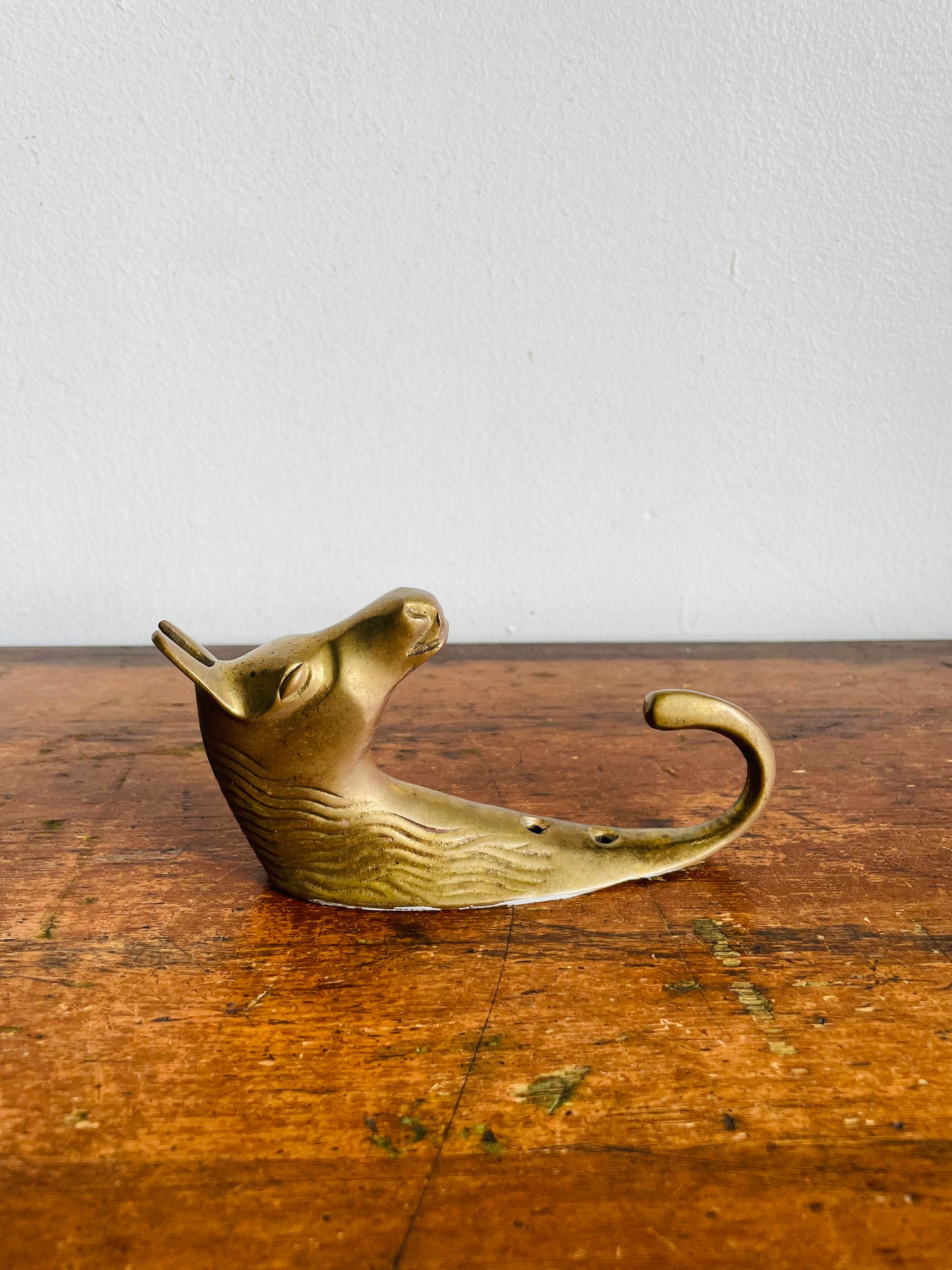 Vintage Solid Brass Horse Head Wall Hanging Hook - Made in India