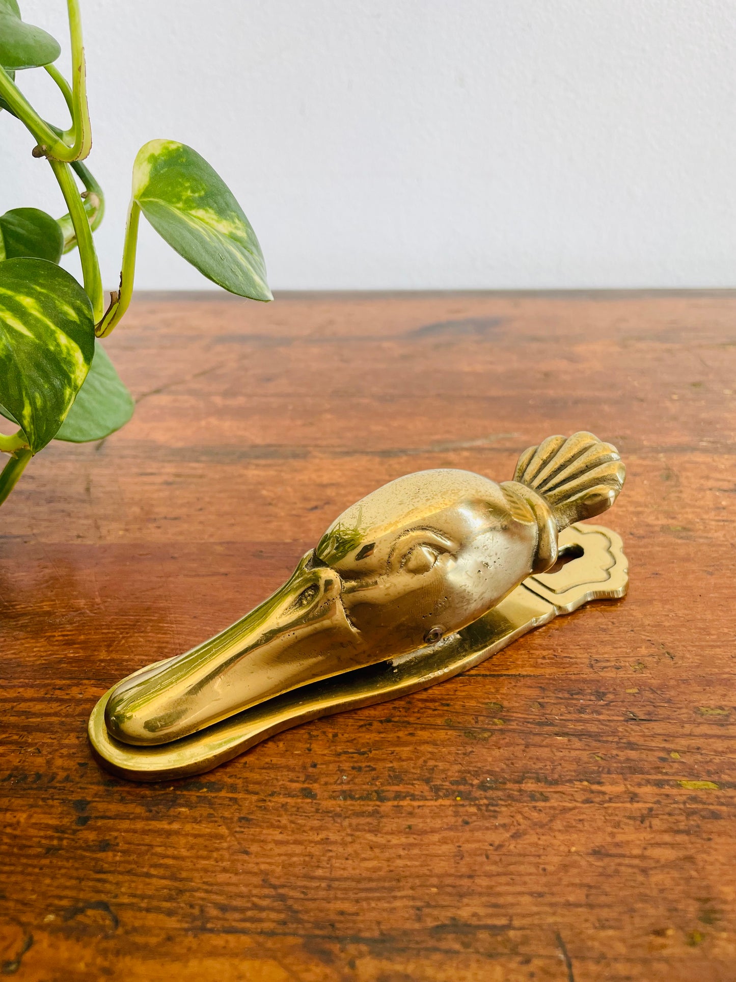 Vintage Solid Brass Duck Head Clip - Made in Taiwan for Eaton - Can Hang or Lay Flat - Also Great As a Curtain Tieback!