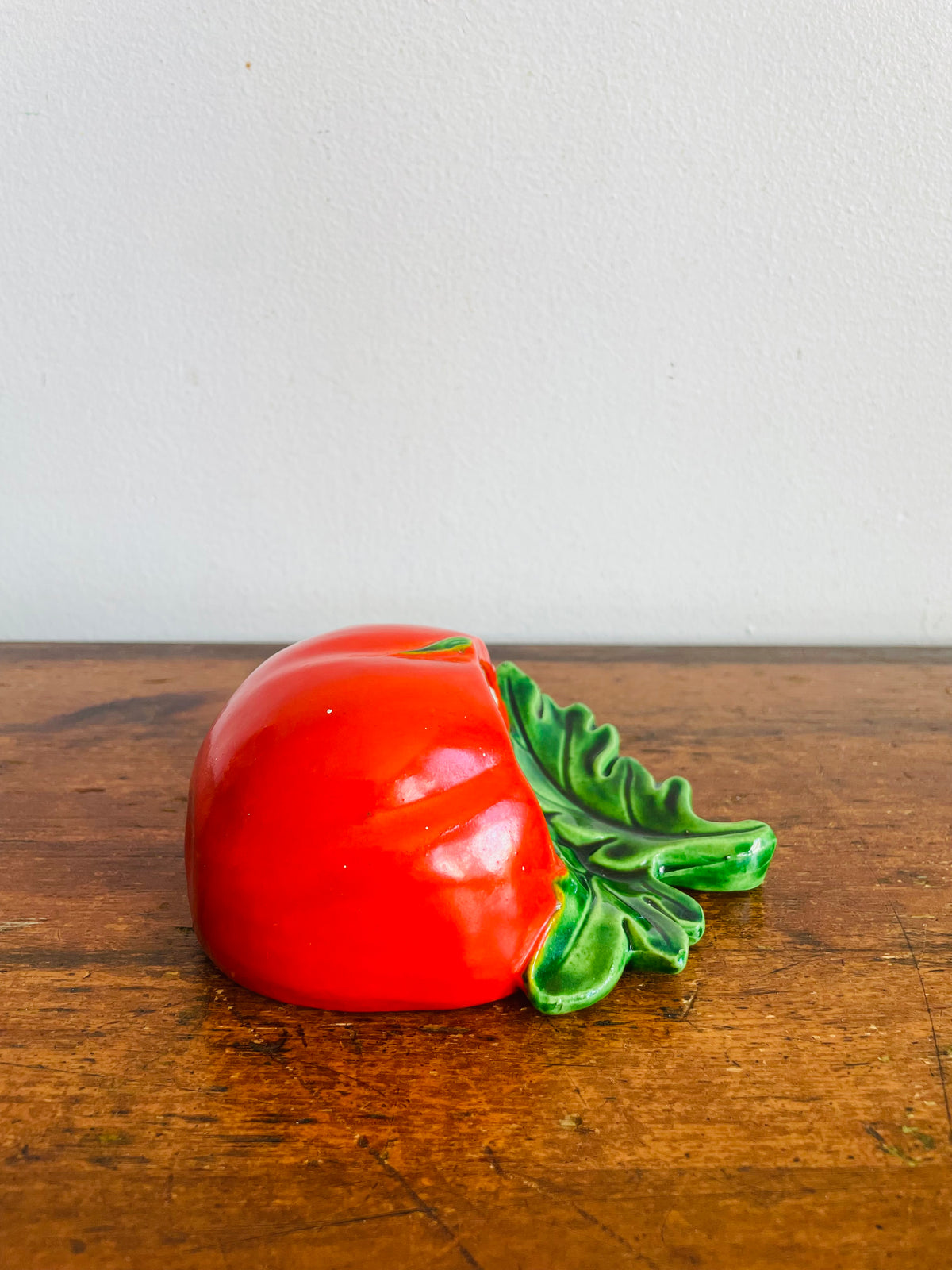 Vintage Red Tomato Wall Pocket Hanging Planter Vase - Kitschy Fun Decor