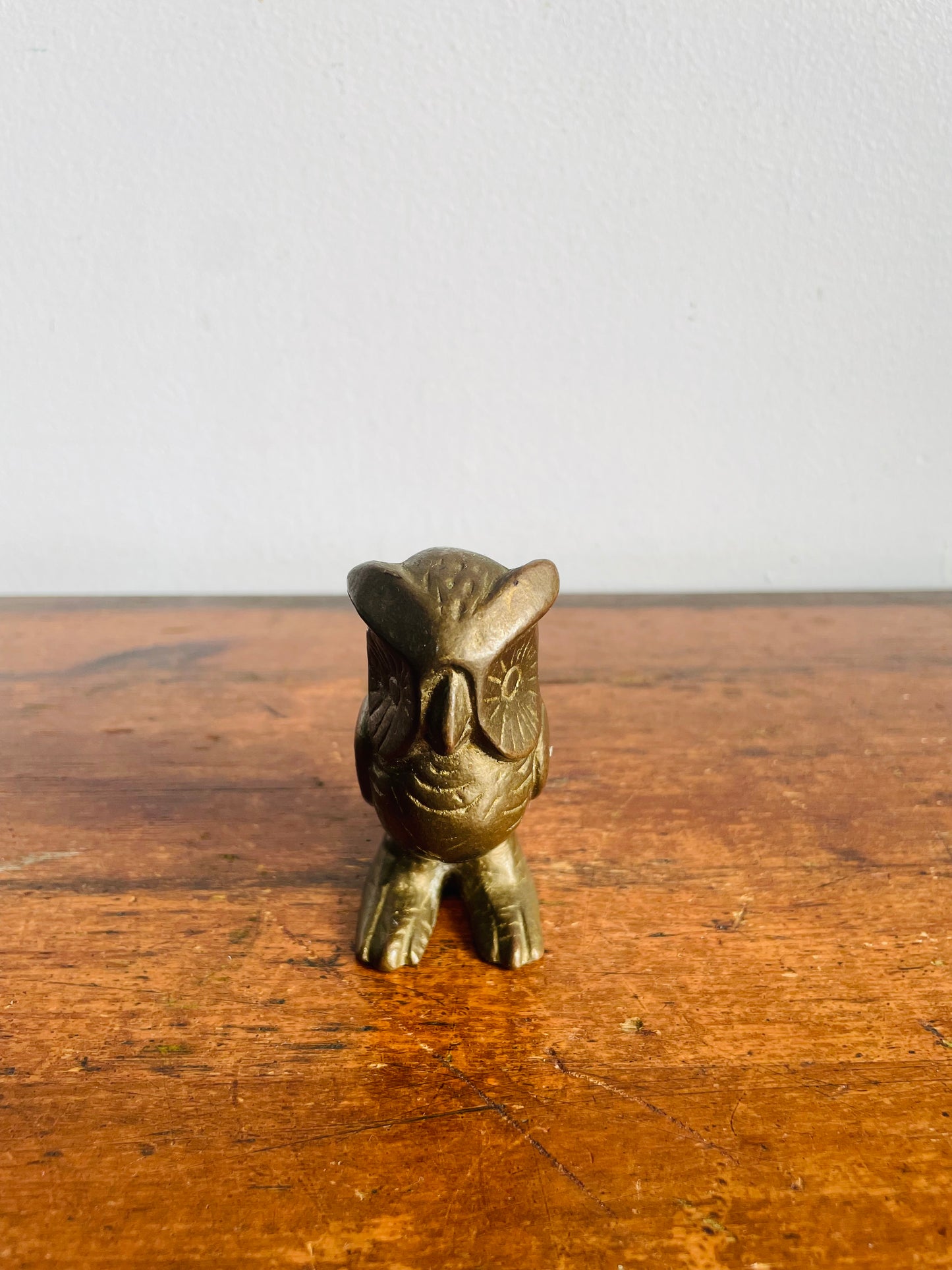 Vintage Solid Brass Owl Figurine - Made in Canada