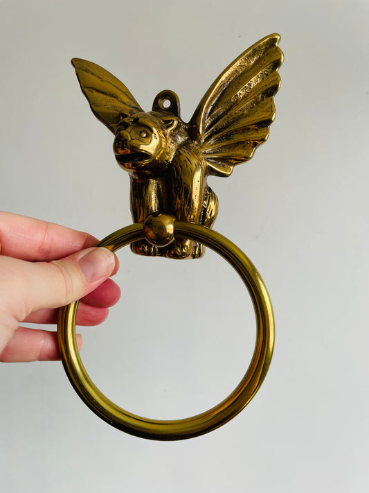 Solid Brass Gargoyle Towel Hanger Hook #2 - Made in Taiwan