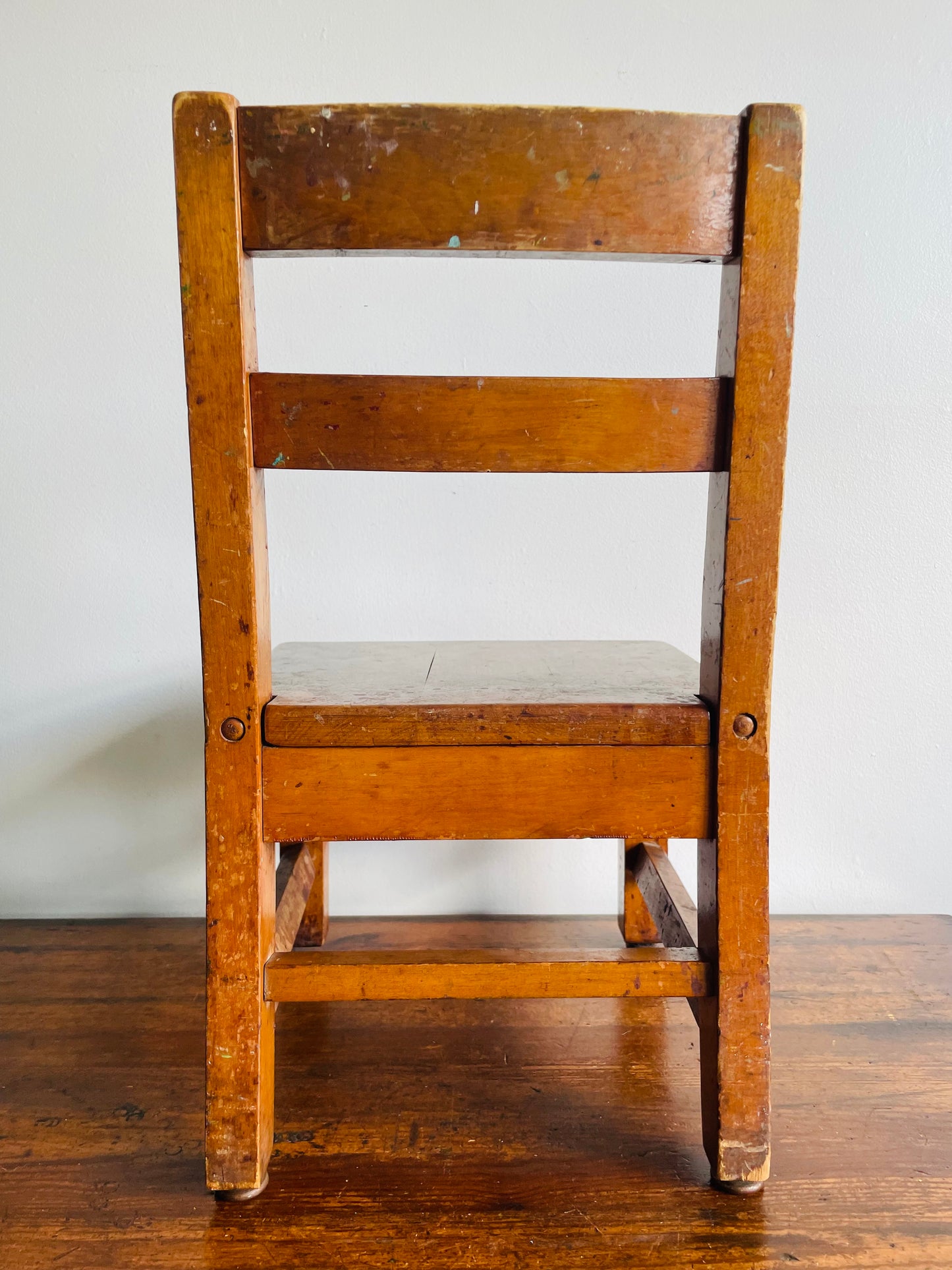 Child Sized Solid Wood School Desk Chair - Also Makes a Great Plant Stand or Porch Display Chair!