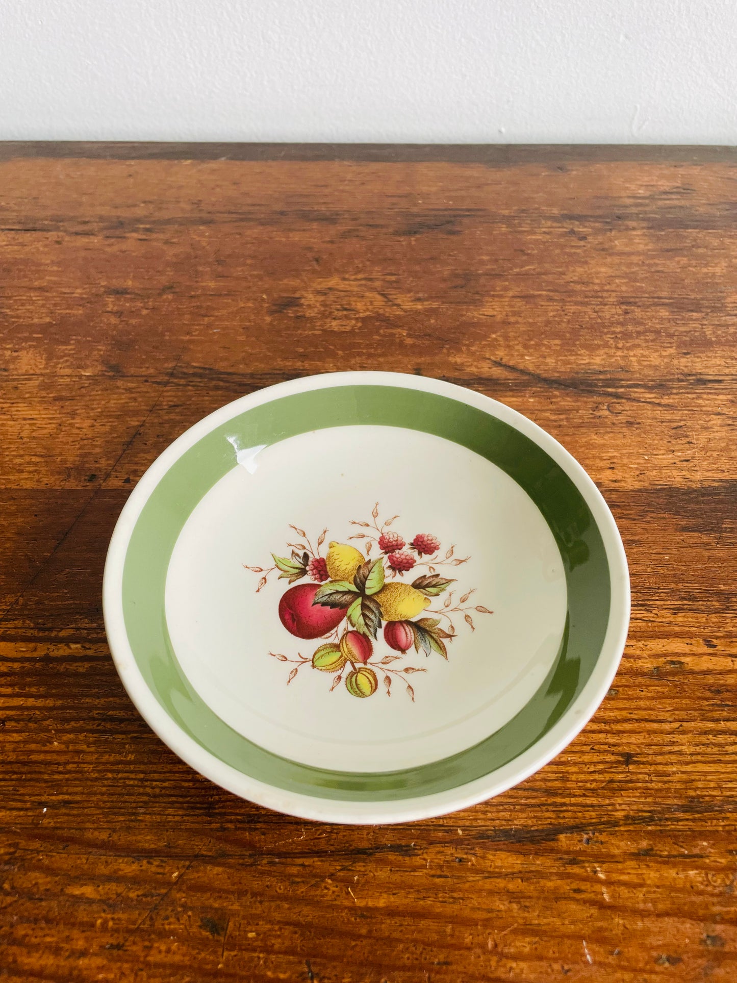 Crown Ducal Norvic Citrus Pattern Shallow Bowl Trinket Dish with Fruit Design - Made in England