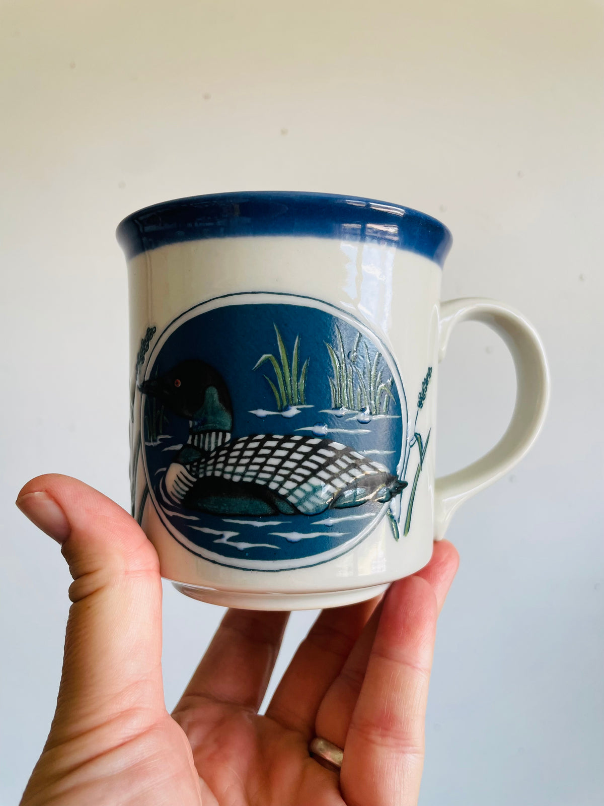 Vintage Loon Bird on Lake Mug