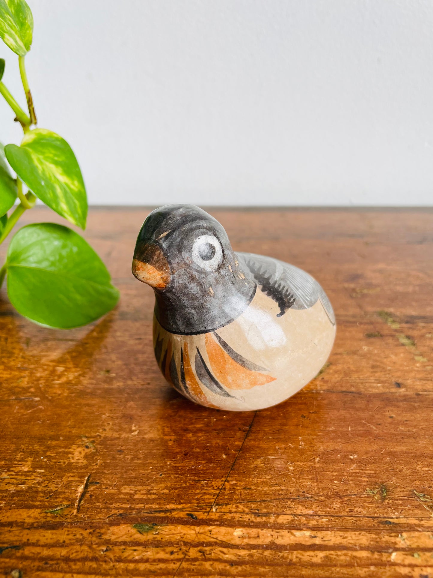 Vintage Mexican Tonala Pottery Bird Figurine