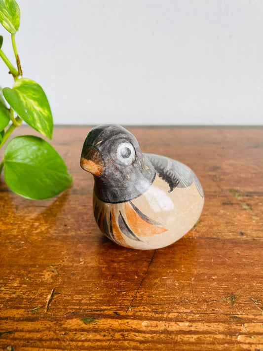 Vintage Mexican Tonala Pottery Bird Figurine