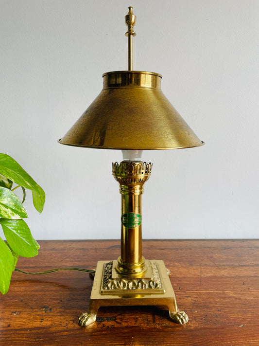 Solid Brass Orient Express Paris-Istanbul Table Lamp - Shade Can Adjust to Preferred Height