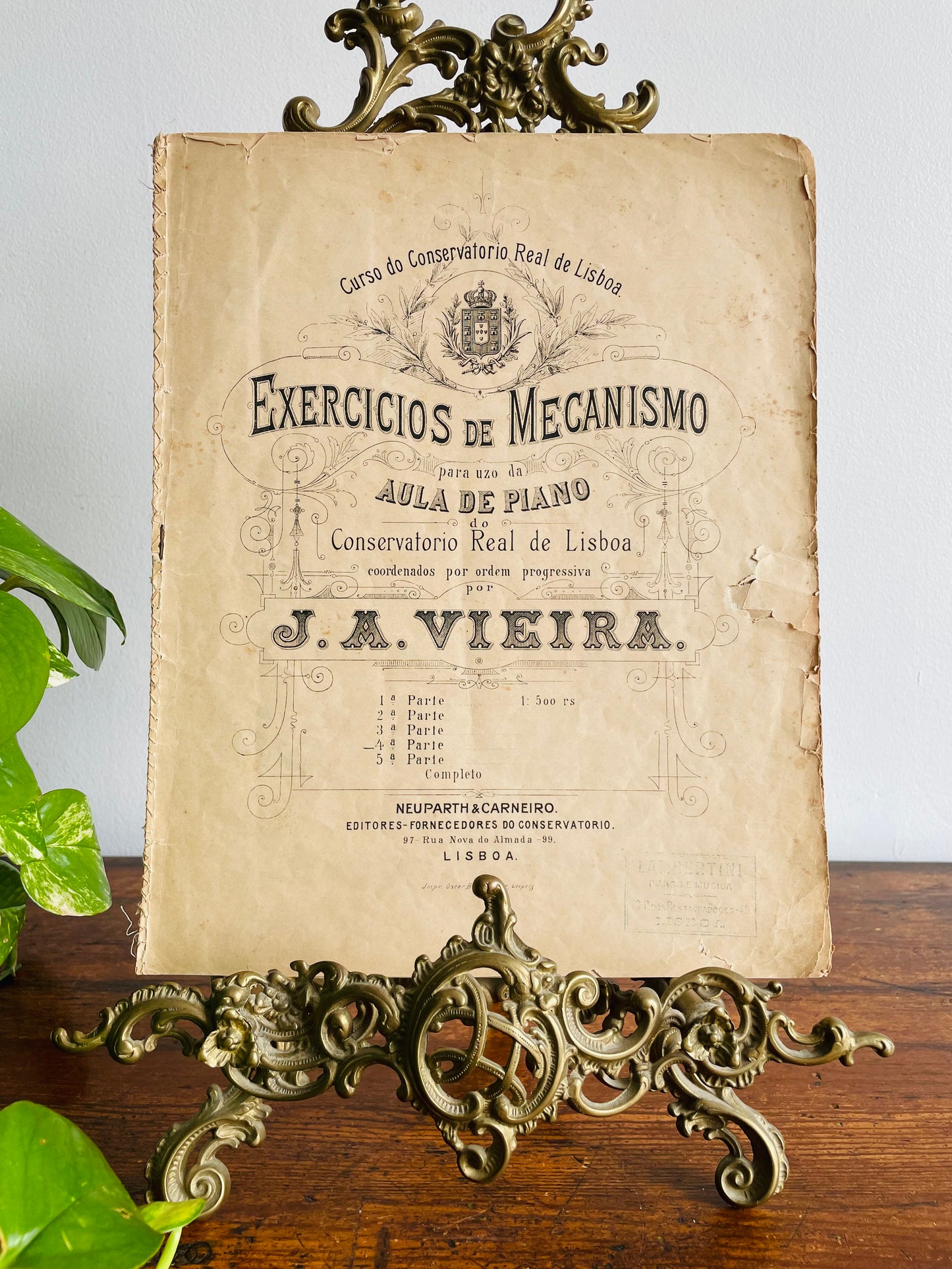 Antique Piano Exercises Music Book from the Royal Conservatory of Lisbon (1903) - Found in Lisbon, Portugal
