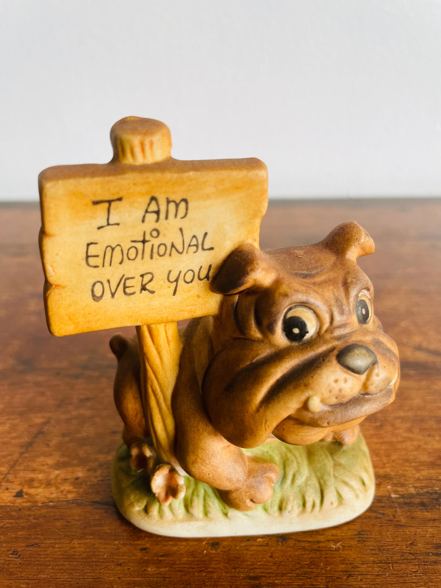 I Am Emotional Over You Ceramic Bulldog Figurine - Giftcraft Taiwan