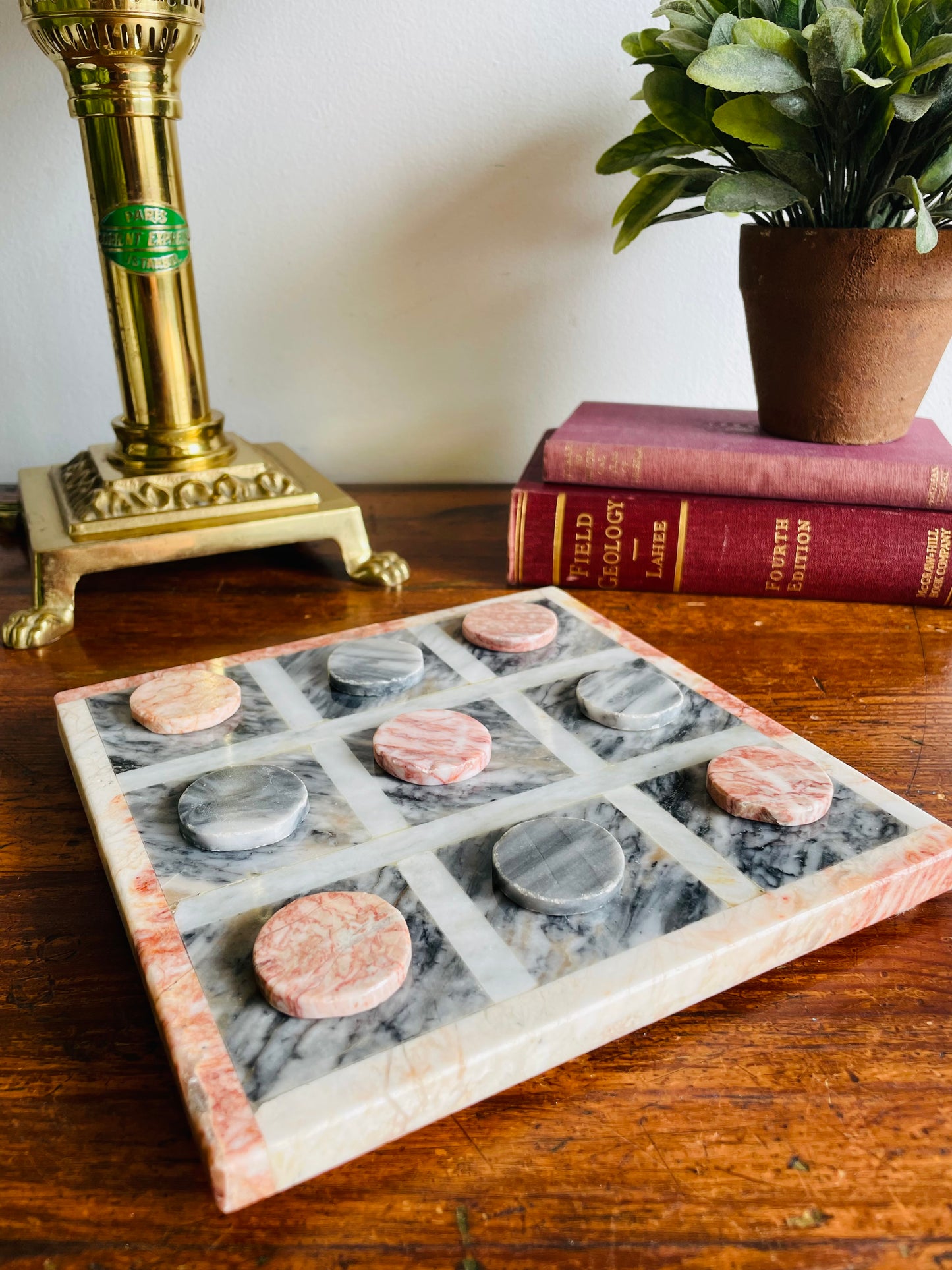 Solid Marble Stone Tic-Tac-Toe Game