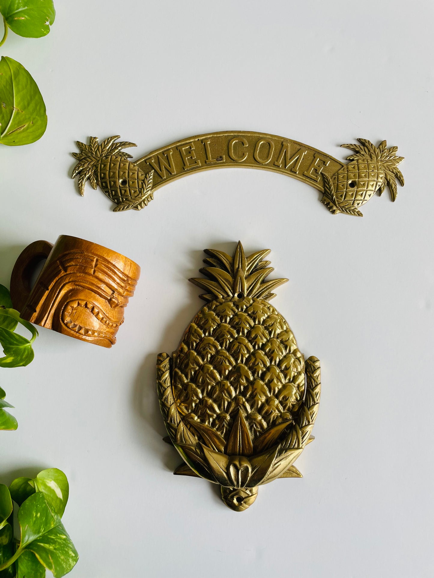 Heavy Brass Pineapple Door Knocker - Granberry Unlimited - Made in Taiwan