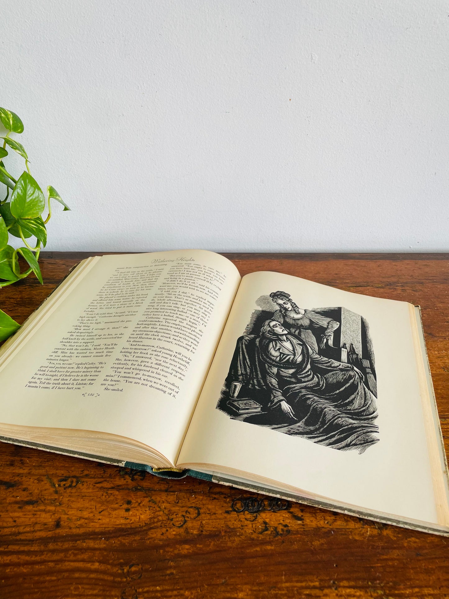 Vintage Wuthering Heights Hardcover Book by Emily Brontë & Illustrations from Wood Engravings by Fritz Eichenberg (1943)