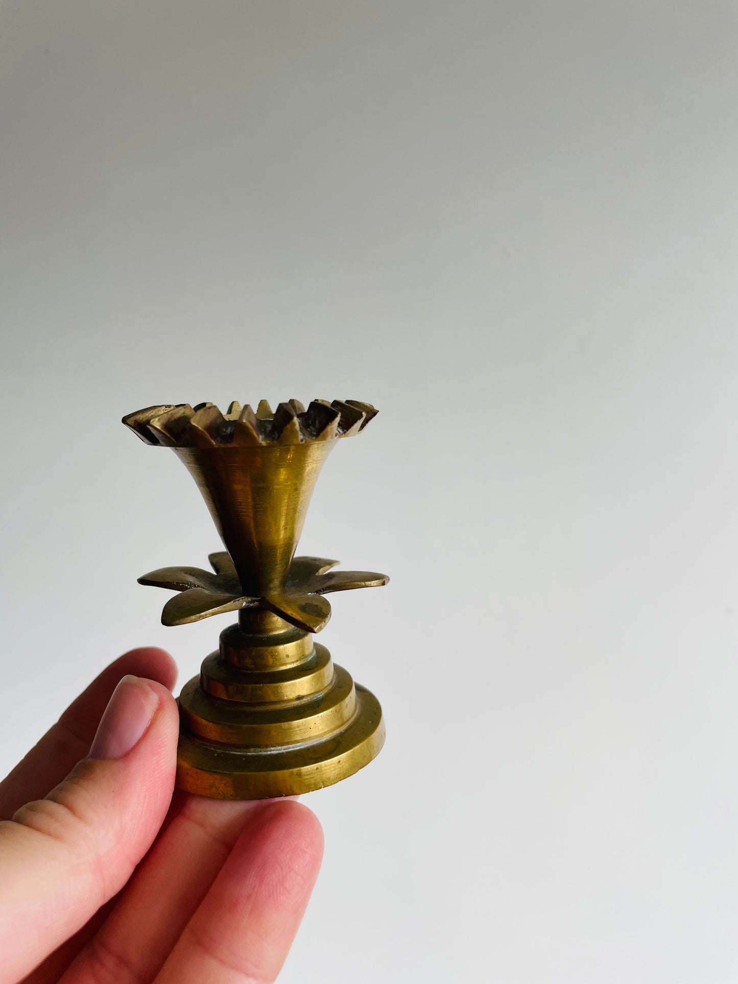 Brass Pedestal Flower Incense Burner