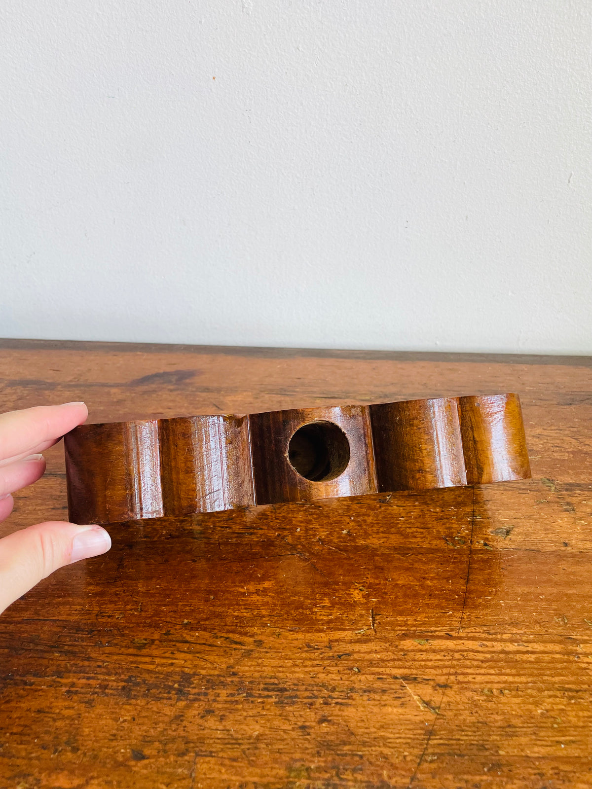 Vintage Carved Wood MOM Propagation Station Bud Vase - Handmade in Canada