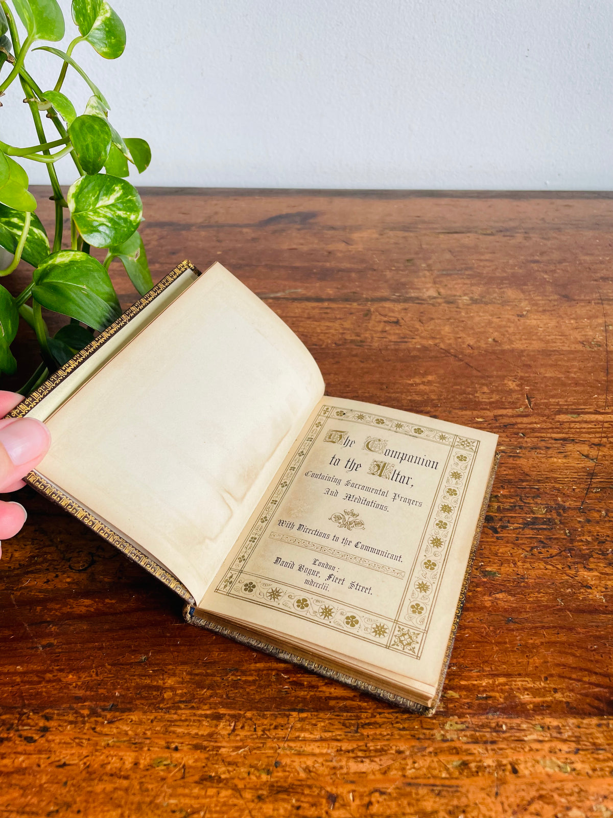 Antique 1842 The Companion to the Altar Leather Hardcover Religious Pocket Book - Containing Sacramental Prayers & Meditations - 184 Years Old!