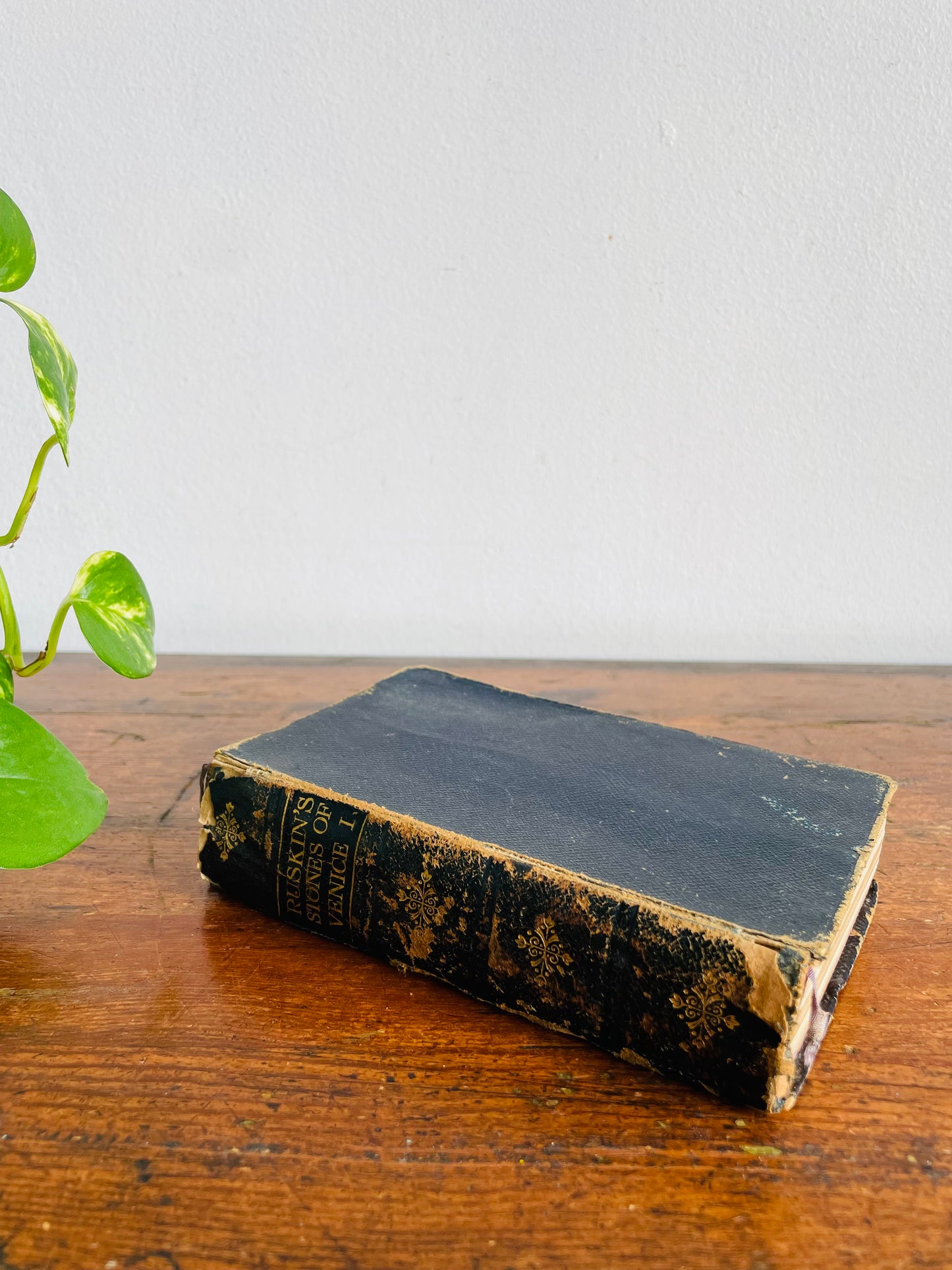 Antique The Stones of Venice: Volume 1 Hardcover Book by John Ruskin (1907) - Illustrated History of Architecture - Byzantine, Gothic & Renaissance