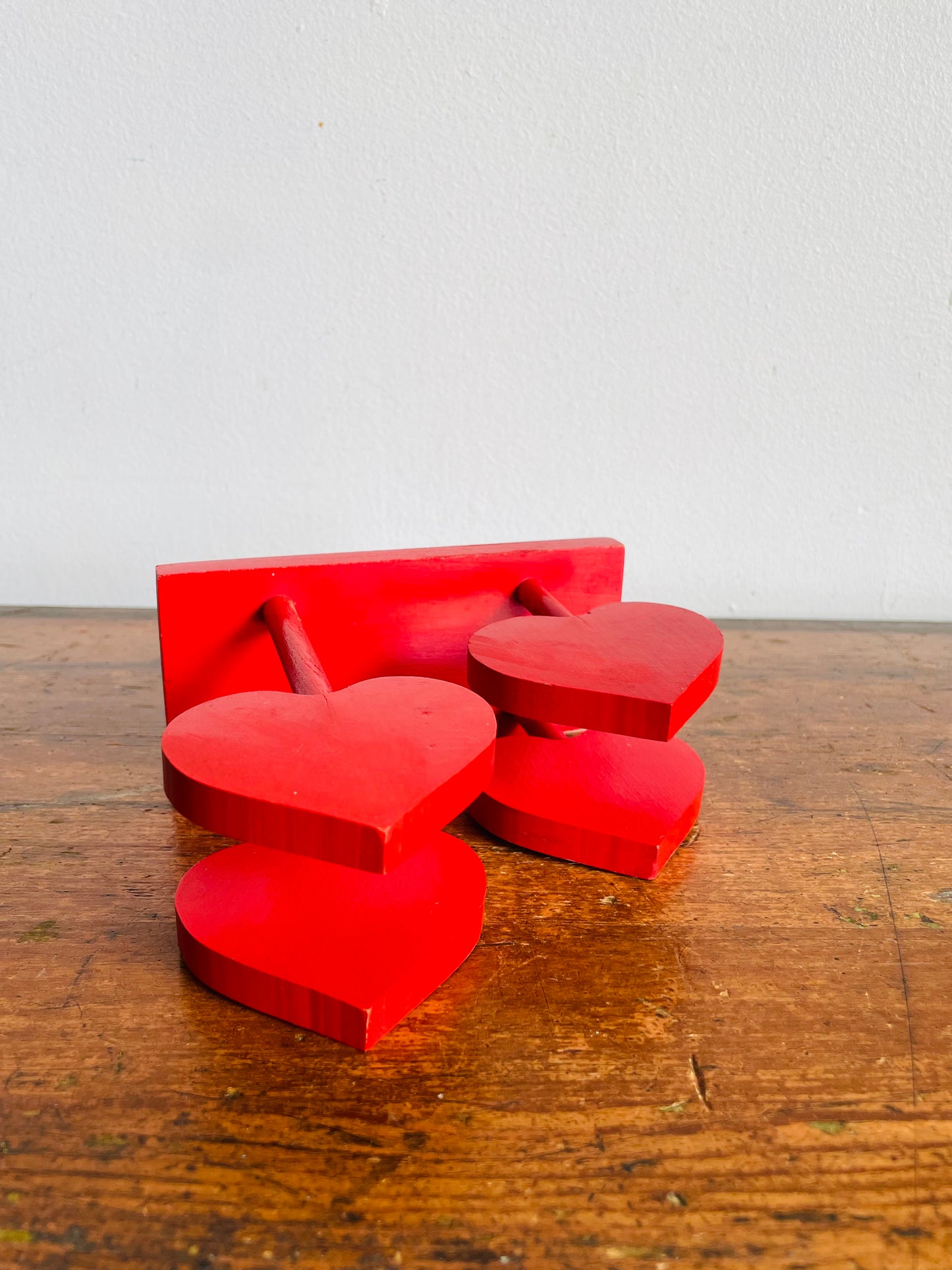 Vintage Aarikka Finland Red Wood Napkin Holder with Spade Heart Design - Finnish Scandinavian Scandi Kitchen