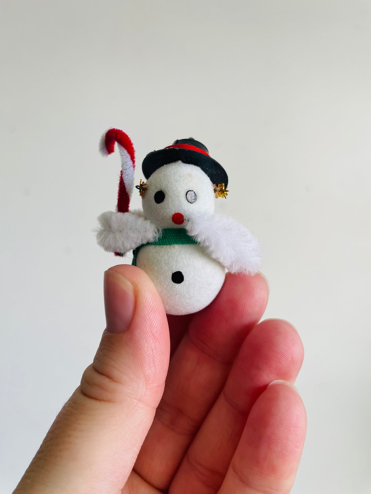 Vintage Collection of Flocked Christmas Ornaments & Figurines - Snowmen, Penguins & Deer - Set of 7