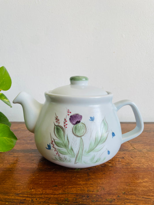 Vintage Buchan Thistle Finest Stoneware Teapot with Scottish Thistle Flower Design - Made in Portobello, Scotland