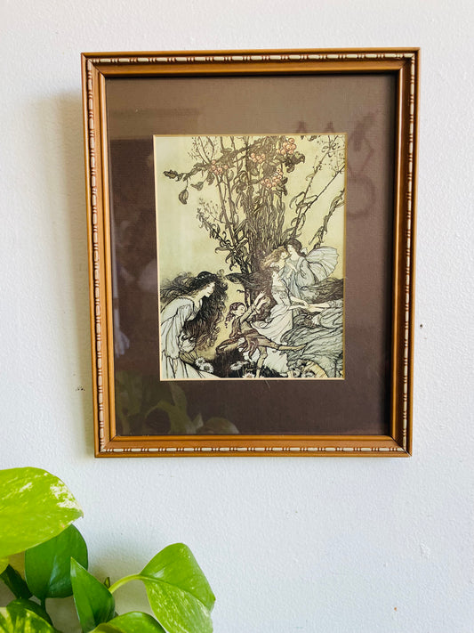 Vintage Print Picture "Dancing with the Fairies" - Peter Pan in Kensington Gardens - Arthur Rackham