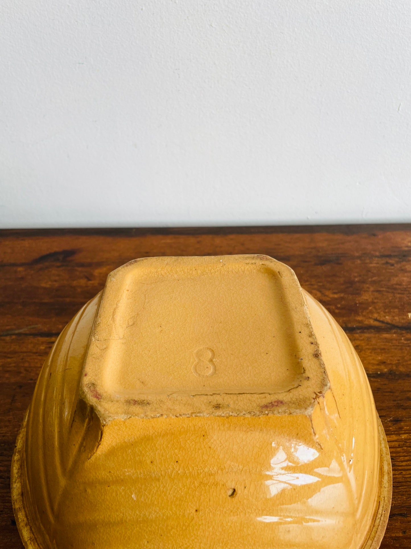 Rustic Yellow Ware Mixing Bowl No. 8