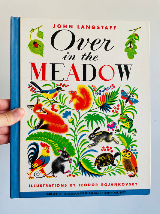 Over in the Meadow Hardcover Children's Book by John Langstaff & Illustrated by Feodor Rojankovsky - Includes Vinyl Record (1957)