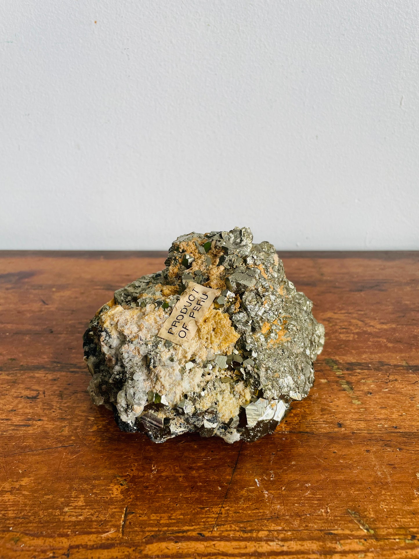 Vintage Large & Heavy 5.64 Pound Pyrite Rock Cluster - Fool's Gold - Geology Specimen - Product of Peru