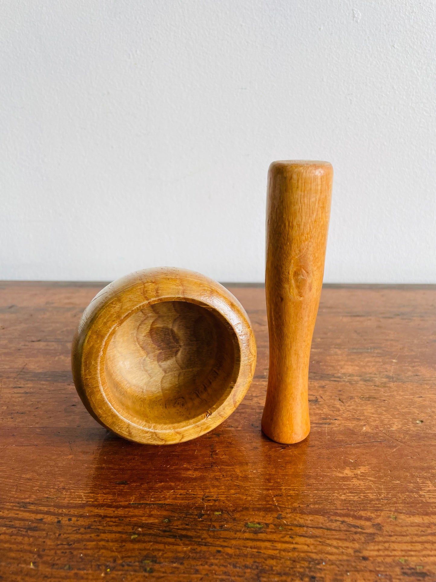 Wood Mortar & Pestle - Set of 2 Pieces