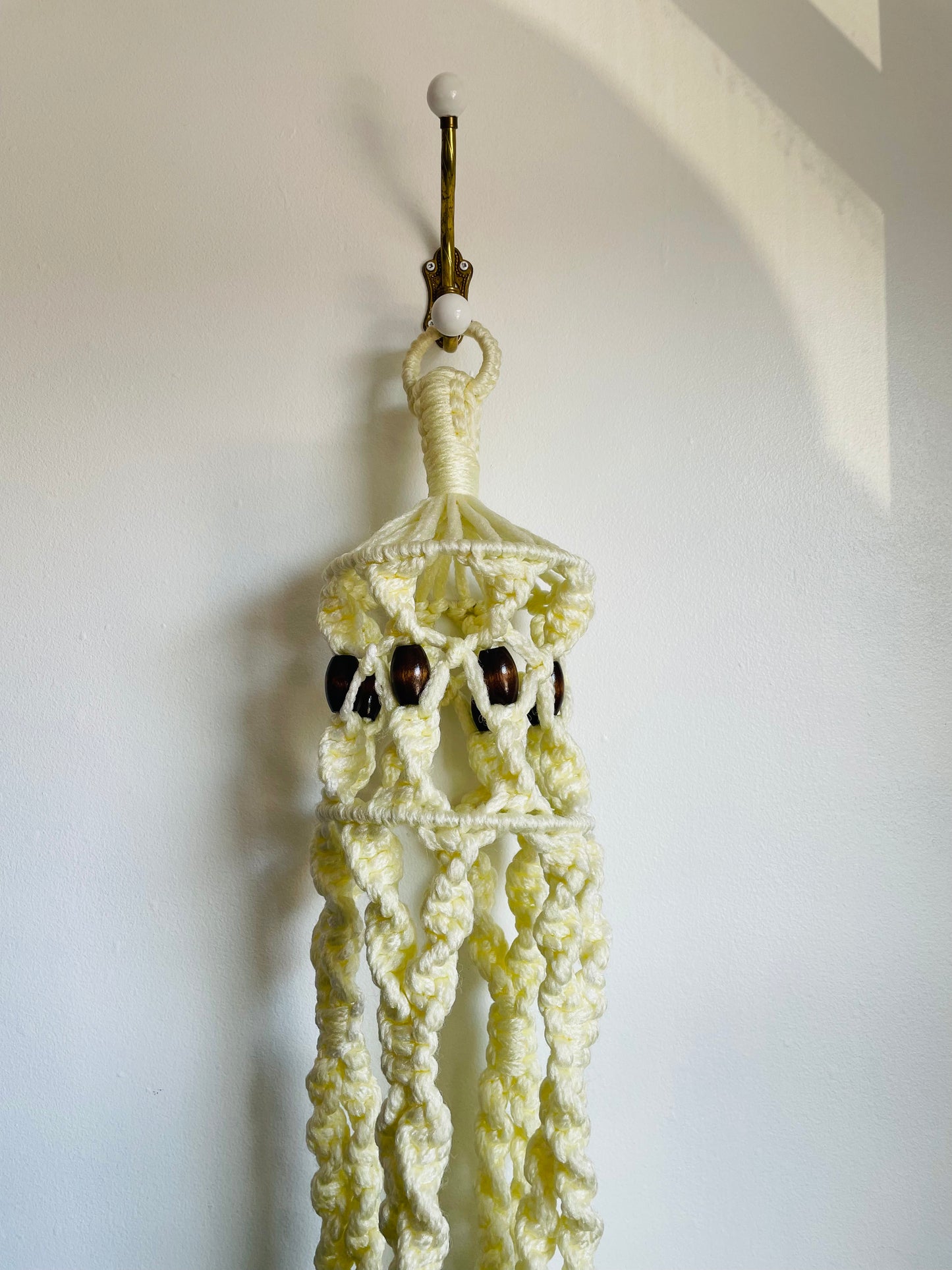 Extra Large Macrame Plant Hanger with Wood Beads - 57" / 4.75 Feet Long