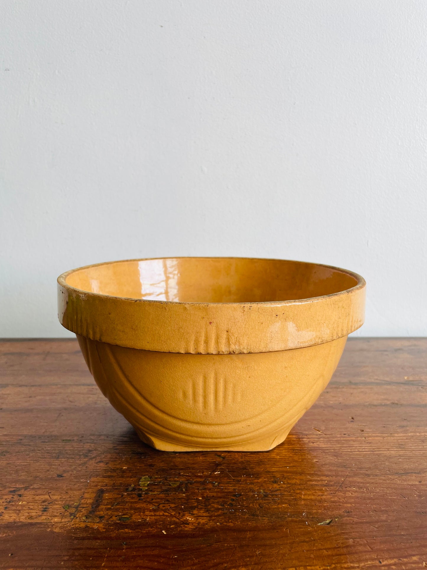 Rustic Yellow Ware Mixing Bowl No. 8