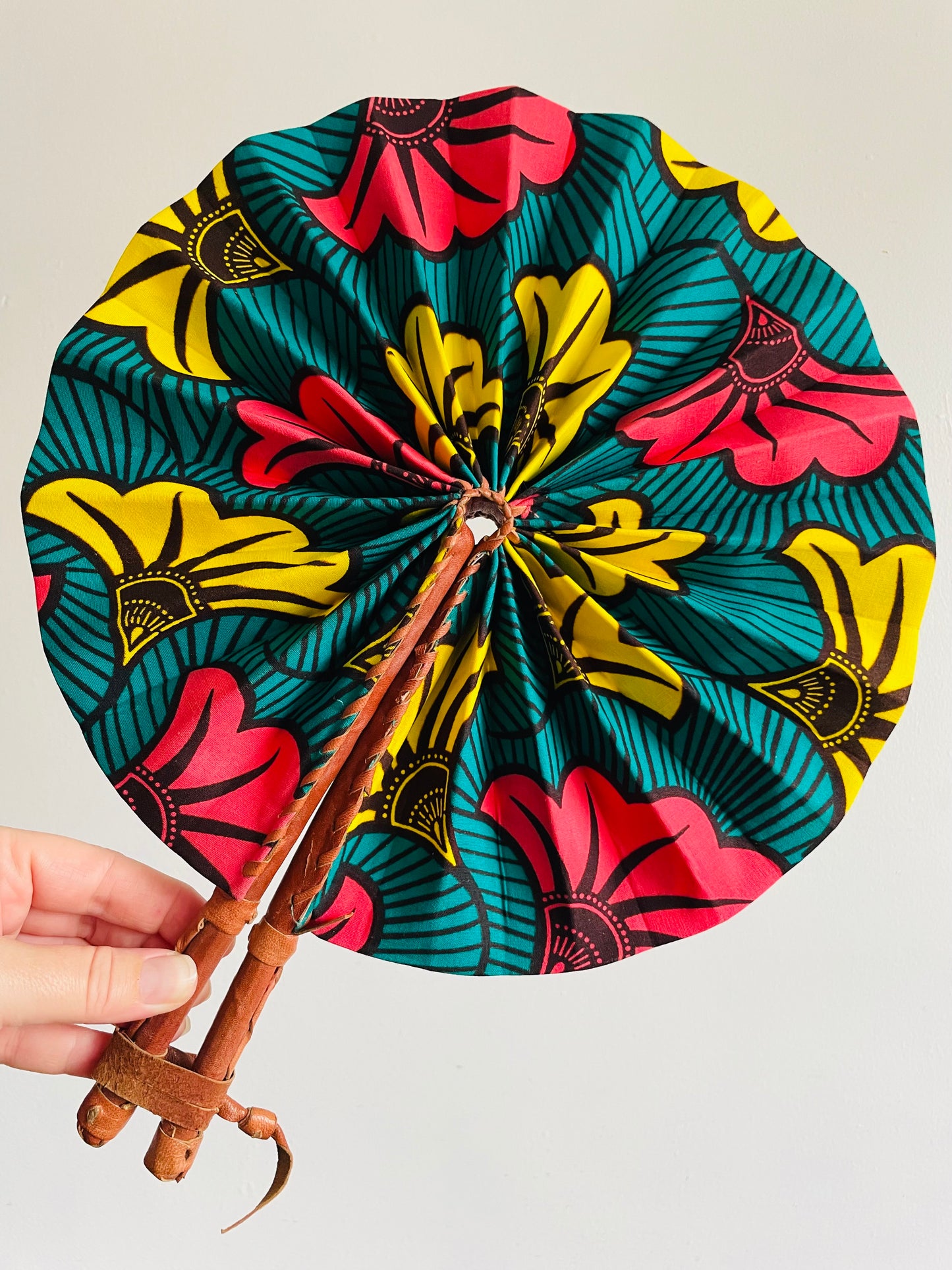 African Wax Print Fabric Folding Fan