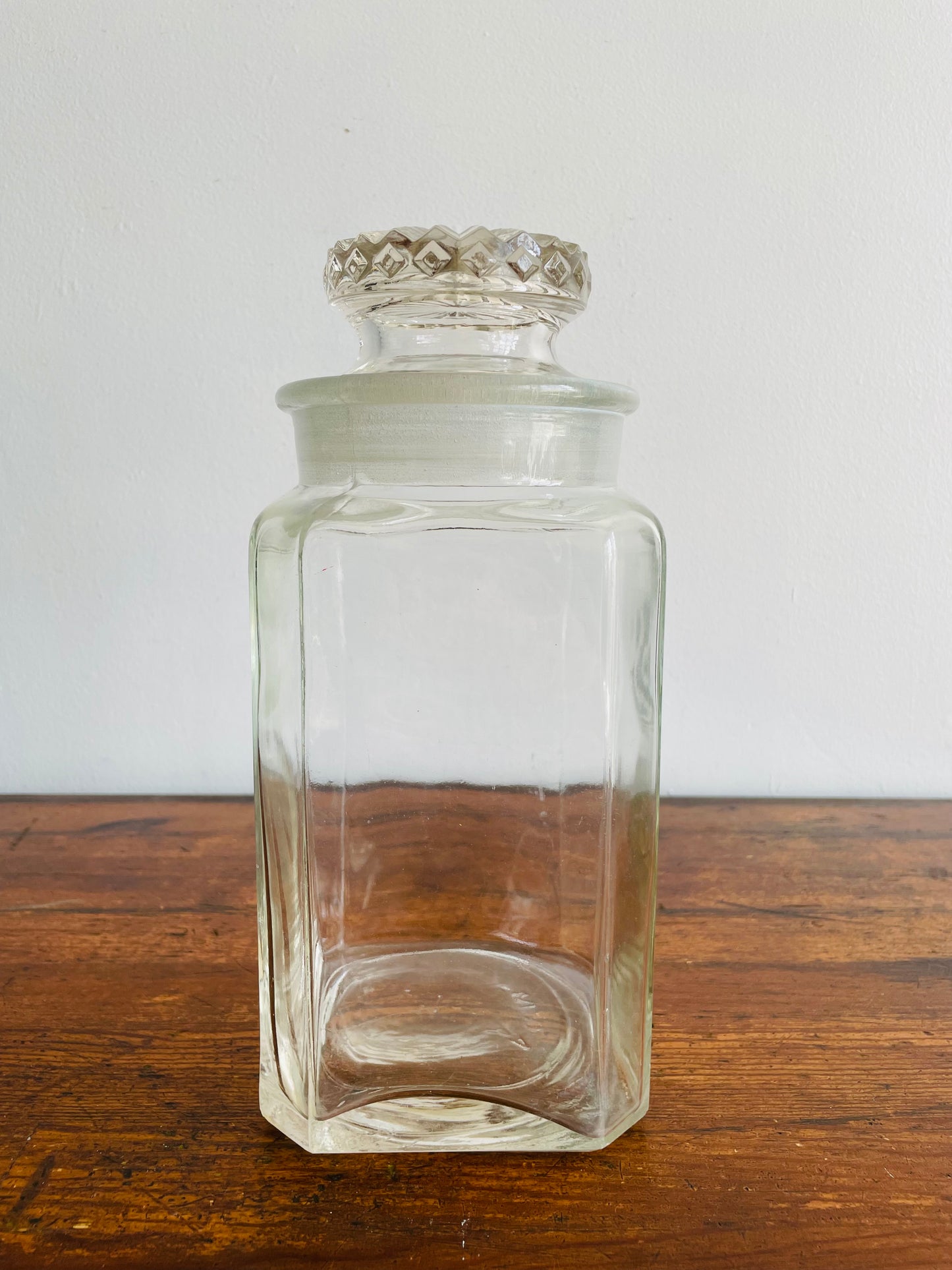 Giant Heavy & Solid Clear Glass Pharmacy or Candy Store Apothecary Jar with Lid