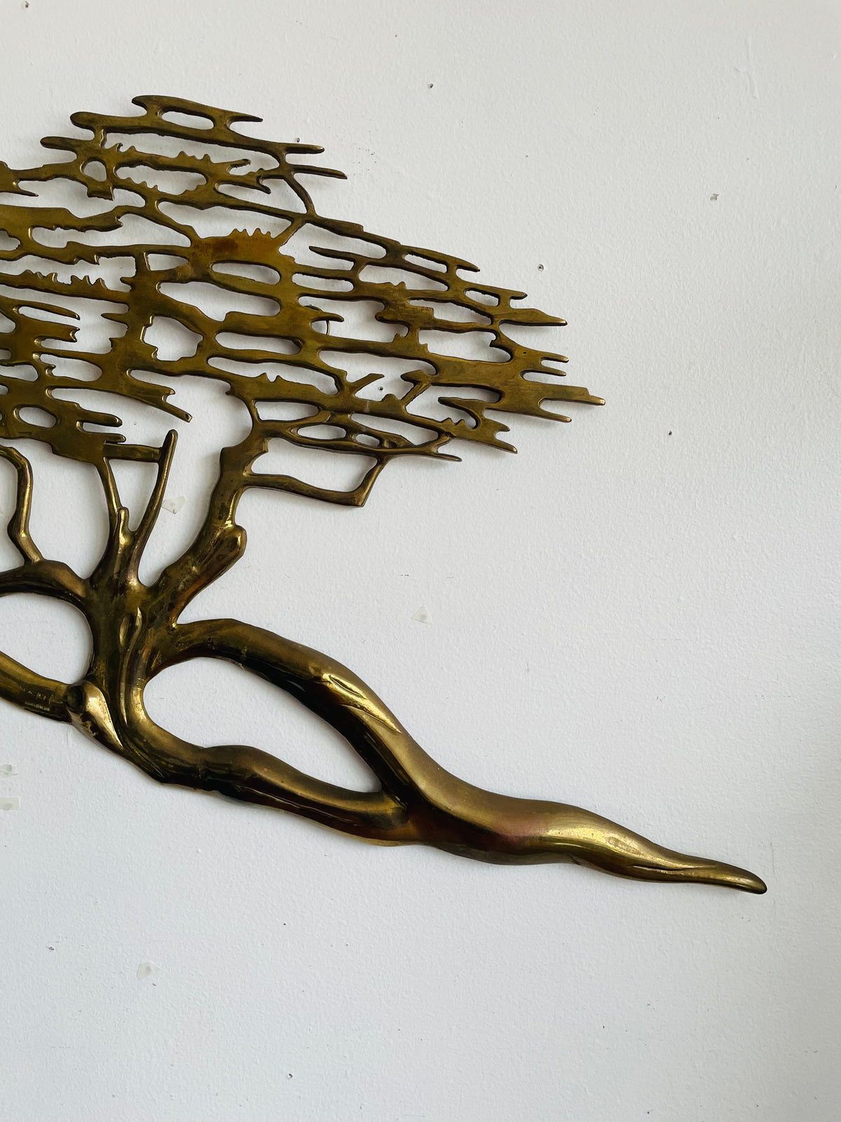 Vintage Mid-Century Modern Solid Brass Tree Wall Hanging Art - No Shipping