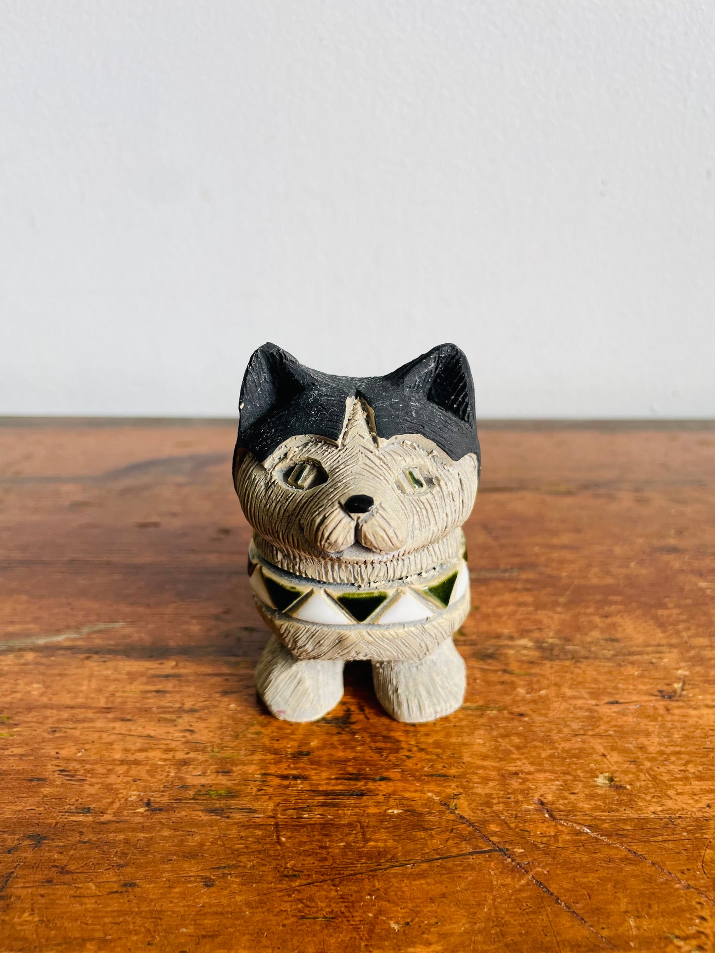 Vintage Artesania Rinconada Uruguay Pottery Husky Dog Figurine #108