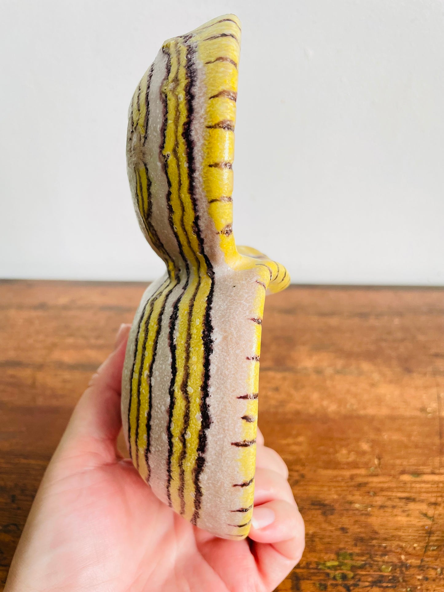 Vintage Mid-Century 1950s Guido Gambone (1909-1969) Ceramic Pottery Divided Bowl Double Dish - La Terrena, Florence - Made in Italy - Donkey Mark - Signed - Modern Abstract Style