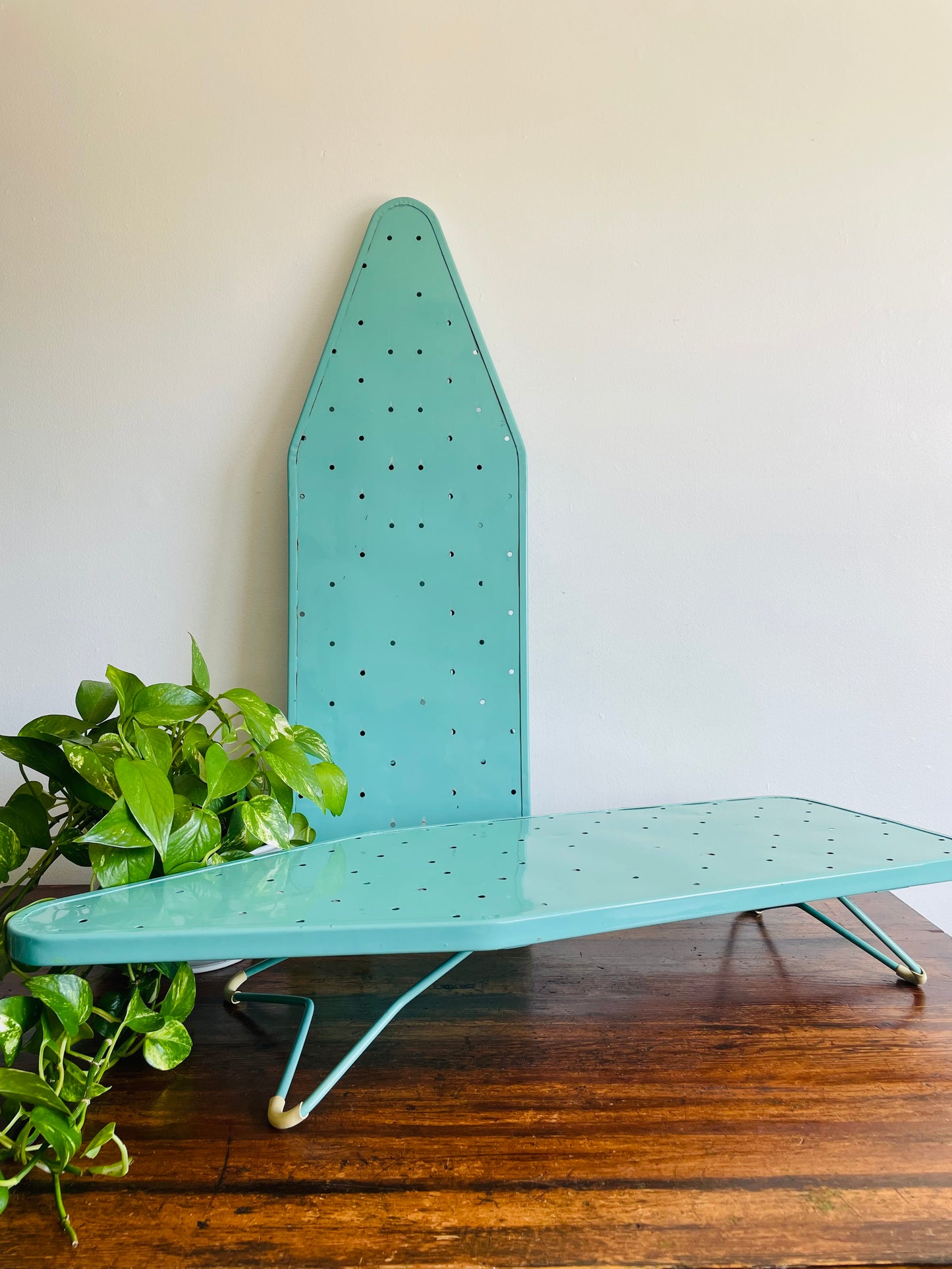 Portable Tabletop Turquoise Enamelled Metal Ironing Board #1 - Meyer-Bilt Products Made in Chicago USA