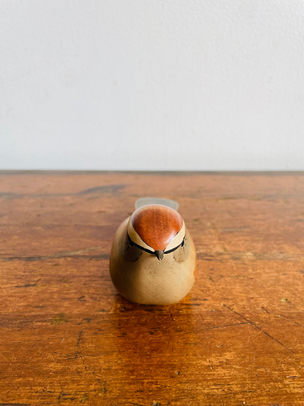Vintage 1992 Hand-Painted Wood Chipping Sparrow Bird - Artist Signed - Jim Harkness - Stayner, Ontario