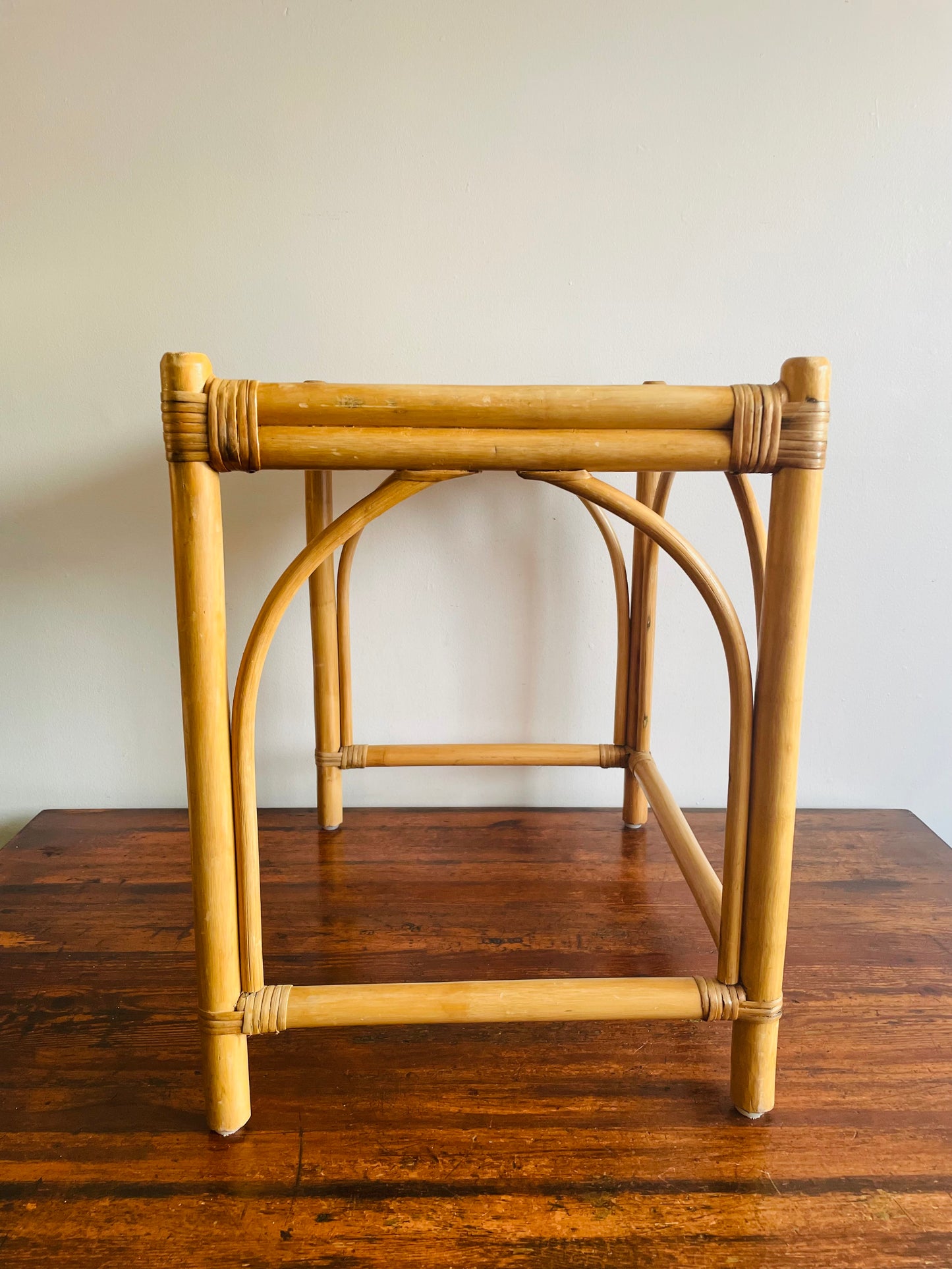 Rattan Wood Side Table