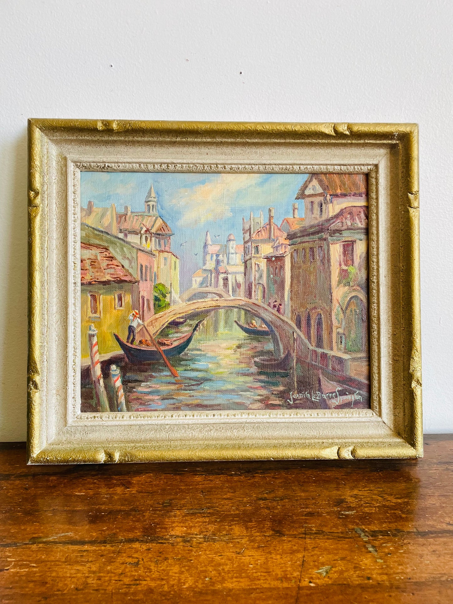 Vintage Original Art Painting Signed by Listed Hamilton Artist Juanita LeBarre Symington - "Venice 1978 Original Sketch"