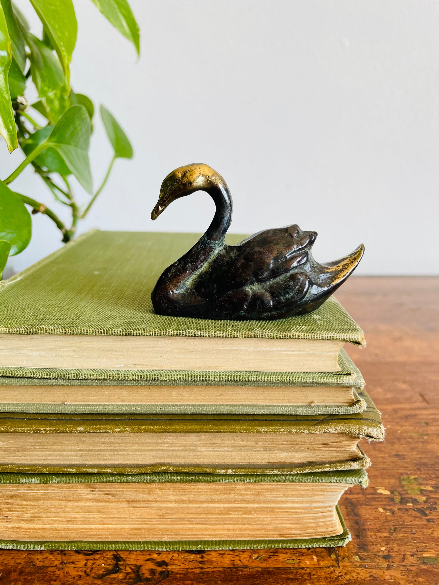 Vintage Scott Nelles Cast Bronze Swan Bird Figurine - Could be Used as a Ring Holder