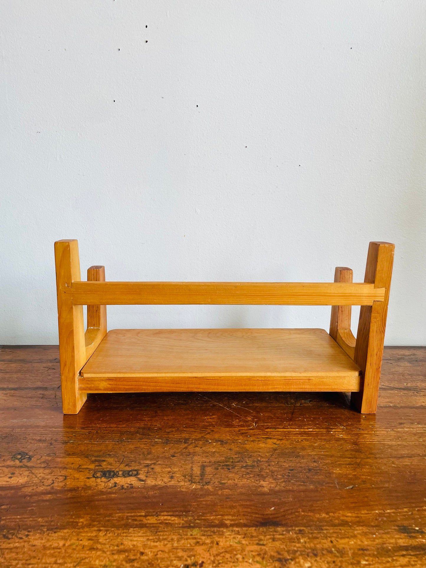 Vintage Wood Desktop / Tabletop Book Holder Trough or Cookbook Shelf